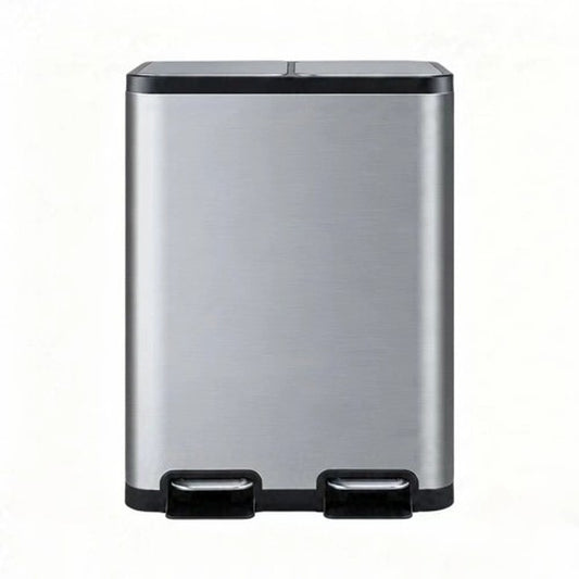 40L Double Pedal Recycling Bin (2 x 20L) Titanium