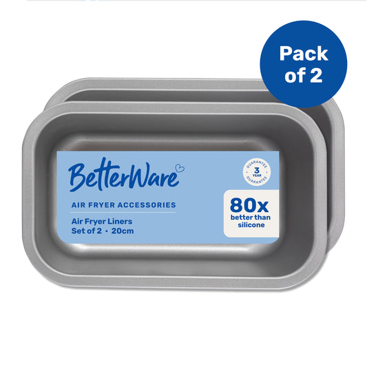 BetterWare Air Fryer Accessories Set of 2 x 20cm Premium Coated Deep Liners