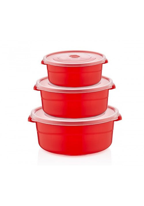 Hobby Life 3 Piece Round Microfesh Pot Red