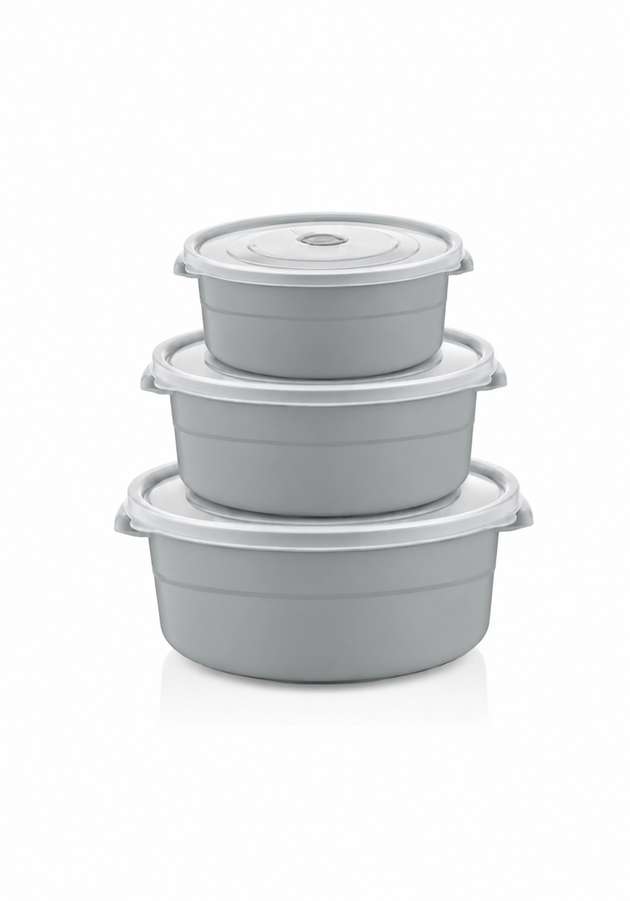 Hobby Life 3 Piece Round Microfesh Pot Cool Grey