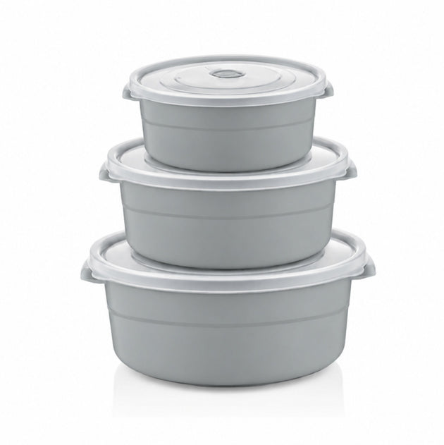 Hobby Life 3 Piece Round Microfesh Pot Cool Grey