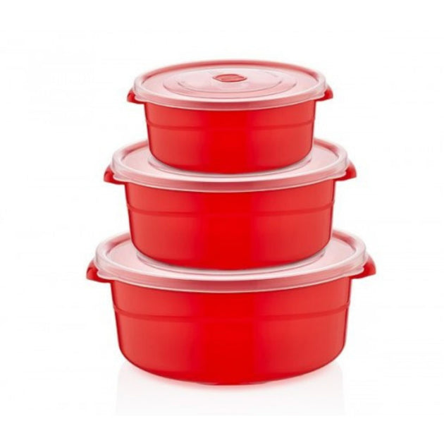 Hobby Life 3 Piece Round Microfesh Pot Red