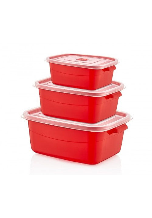 Hobby Life 3 Piece Rectangular Microfresh Pot Red