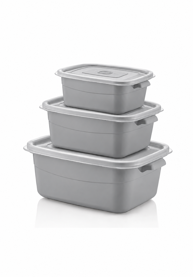 Hobby Life 3 Piece Rectangular Microfresh Pot Cool Grey