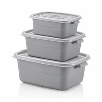 Hobby Life 3 Piece Rectangular Microfresh Pot Cool Grey