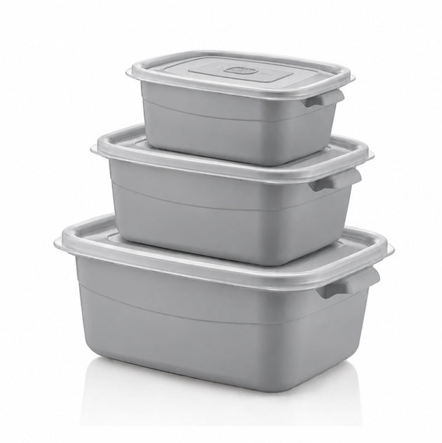 Hobby Life 3 Piece Rectangular Microfresh Pot Cool Grey