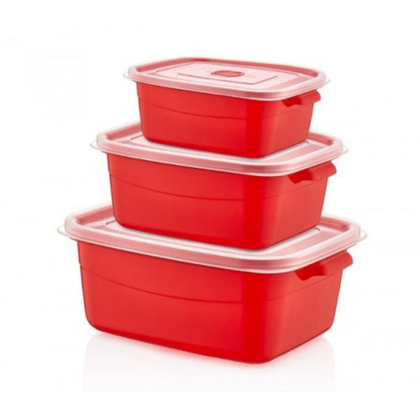 Hobby Life 3 Piece Rectangular Microfresh Pot Red