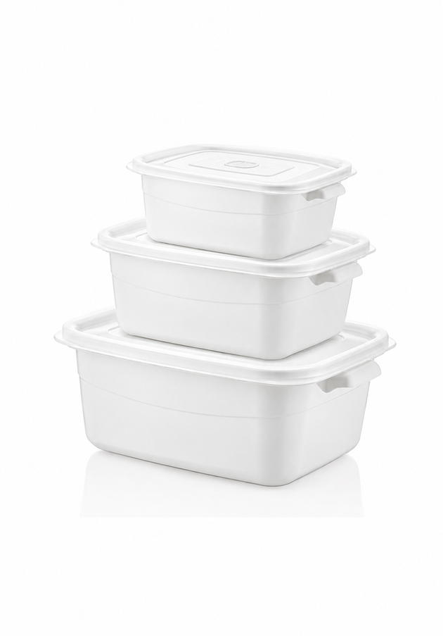 Hobby Life 3 Piece Rectangular Microfresh Pot White