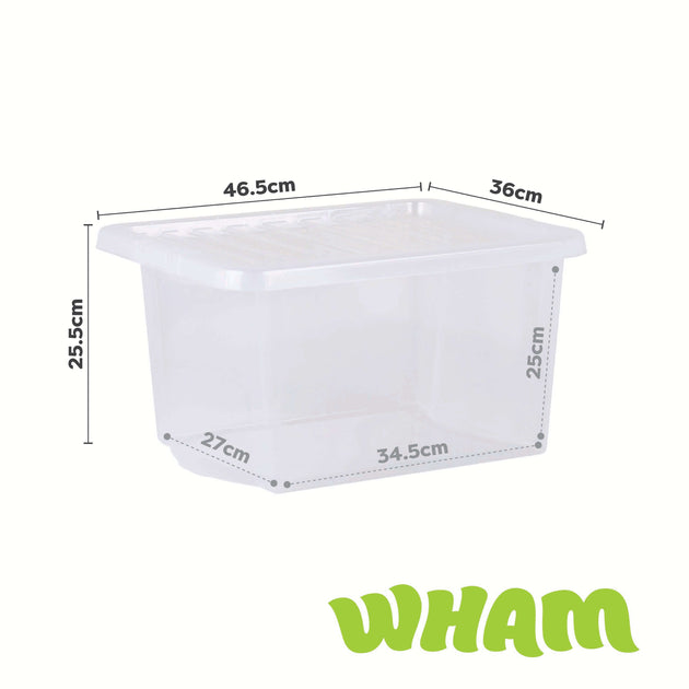 Wham Crystal 28L Storage Box with Detachable Ribbed Lid