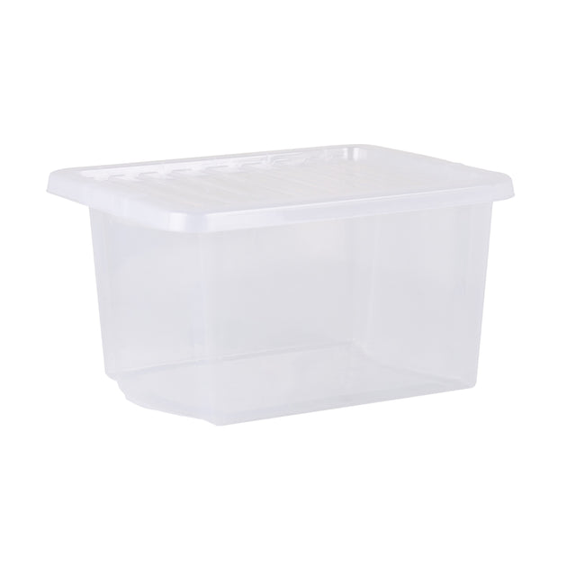 Wham Crystal 28L Storage Box with Detachable Ribbed Lid Clear