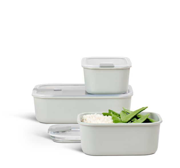 Mepal EasyClip Large 3-Piece Food Storage Box Set Nordic White