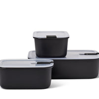 Mepal EasyClip Large 3-Piece Food Storage Box Set Nordic Black