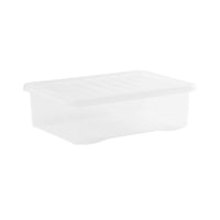 Wham Crystal 32L Underbed Plastic Storage Box with Lid Clear