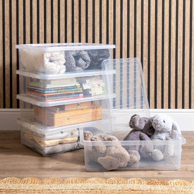 Wham Crystal 32L Underbed Plastic Storage Box with Lid