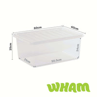 Wham Crystal 45L Storage Box with Detachable Ribbed Lid