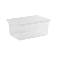 Wham Crystal 45L Storage Box with Detachable Ribbed Lid Clear