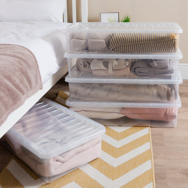 Wham Crystal 42L Underbed Plastic Storage Box with Lid
