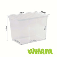 Wham Crystal 80L Storage Box with Detachable Ribbed Lid