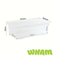Wham Crystal 62L Underbed Plastic Storage Box with Lid