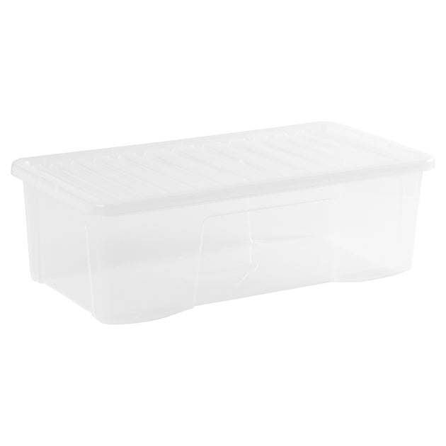 Wham Crystal 62L Underbed Plastic Storage Box with Lid