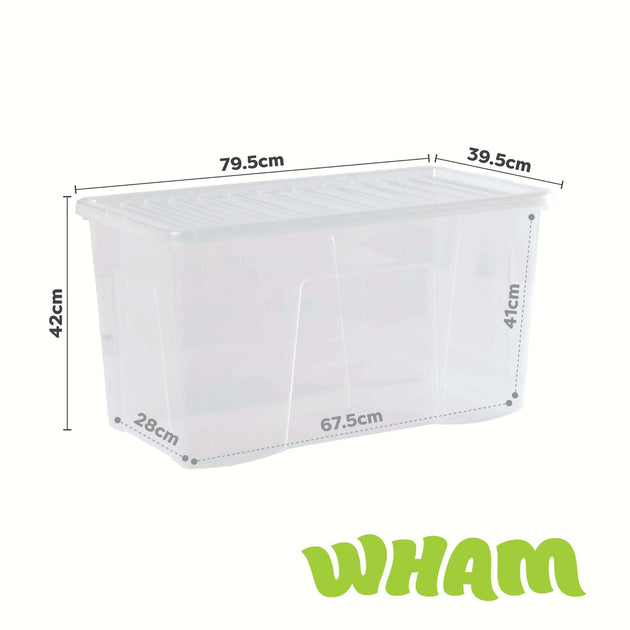 Wham Crystal 110L Storage Box with Detachable Ribbed Lid