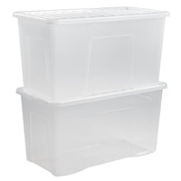 Wham Crystal 110L Storage Box with Detachable Ribbed Lid Pack of 2