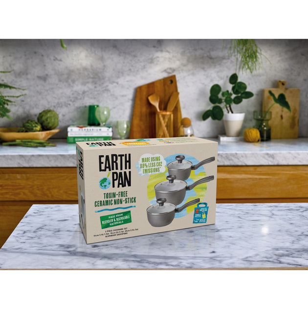 Earth Pan PFAS Free Ceramic Non-Stick 3 Piece Saucepan Set