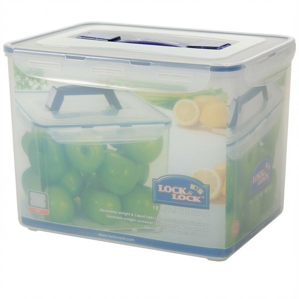 Lock & Lock Rectangular 12L Airtight Food Box with Handle & Tray