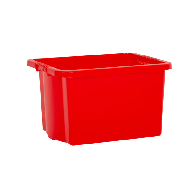 Wham Stack & Store 24L Plastic Storage Box Primary Red