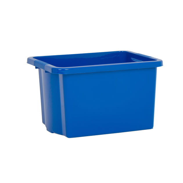 Wham Stack & Store 24L Plastic Storage Box Primary Blue