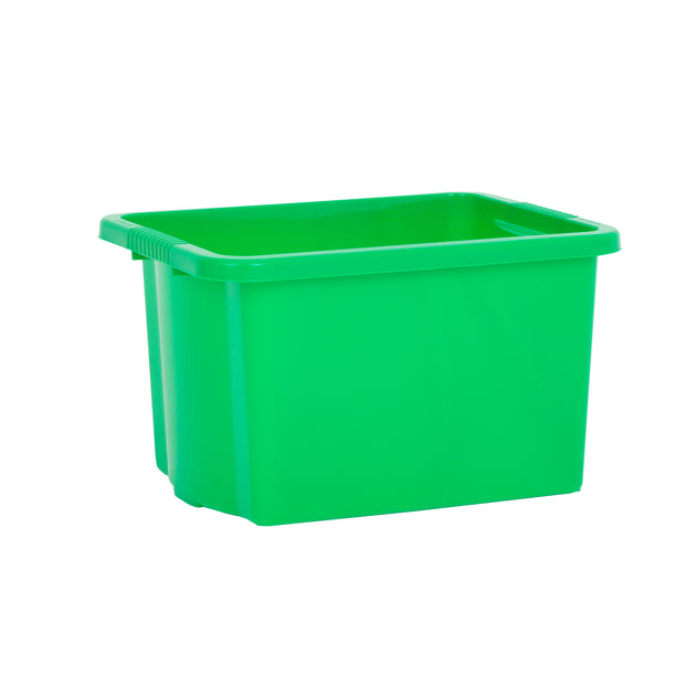 Wham Stack & Store 24L Plastic Storage Box Primary Green