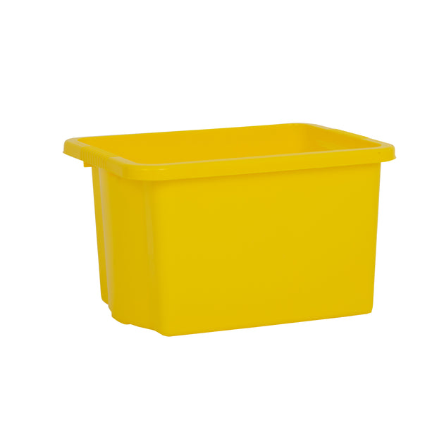 Wham Stack & Store 24L Plastic Storage Box Primary Yellow