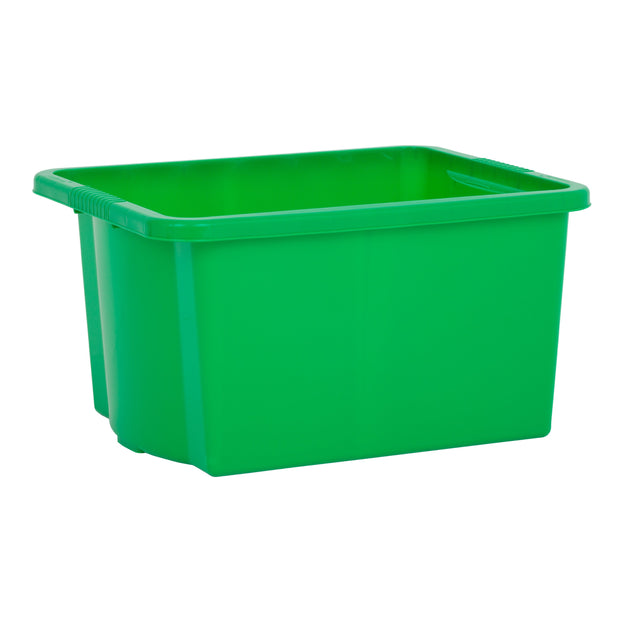 Wham Stack & Store 35L Plastic Storage Box Primary Green