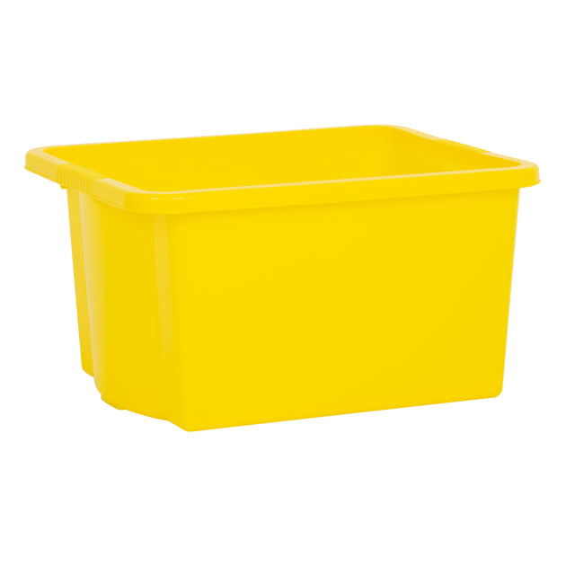 Wham Stack & Store 35L Plastic Storage Box Primary Yellow