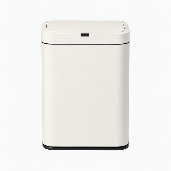 13L Stainless Steel Lift Top Sensor Bin Cream