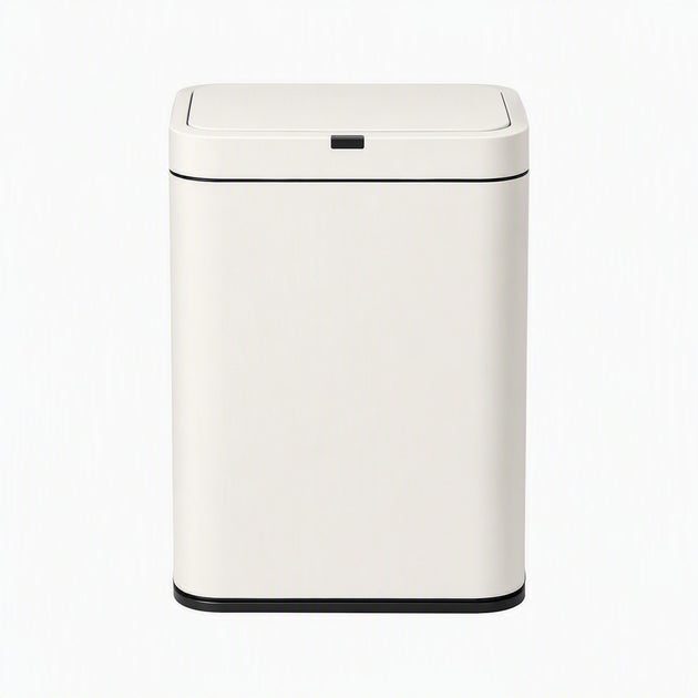 13L Stainless Steel Lift Top Sensor Bin Cream
