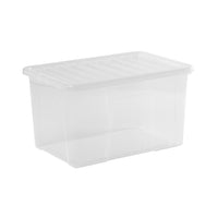 Wham Crystal 60L Storage Box with Detachable Ribbed Lid Clear