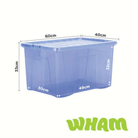 Wham Crystal Sparkle 60L Storage Box with Detachable Ribbed Lid