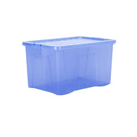 Wham Crystal Sparkle 60L Storage Box with Detachable Ribbed Lid Blue