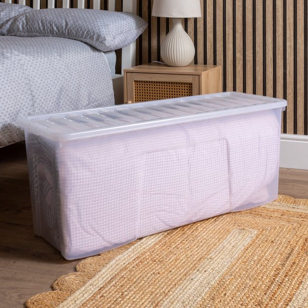 Wham Crystal 110L Storage Box with Detachable Ribbed Lid