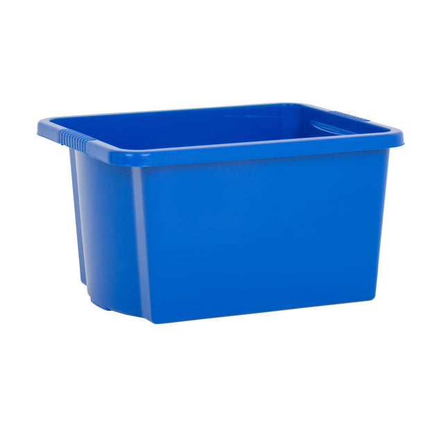Wham Stack & Store 30L Plastic Storage Box Primary Blue