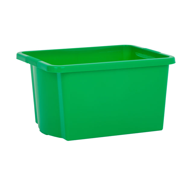 Wham Stack & Store 30L Plastic Storage Box Primary Green