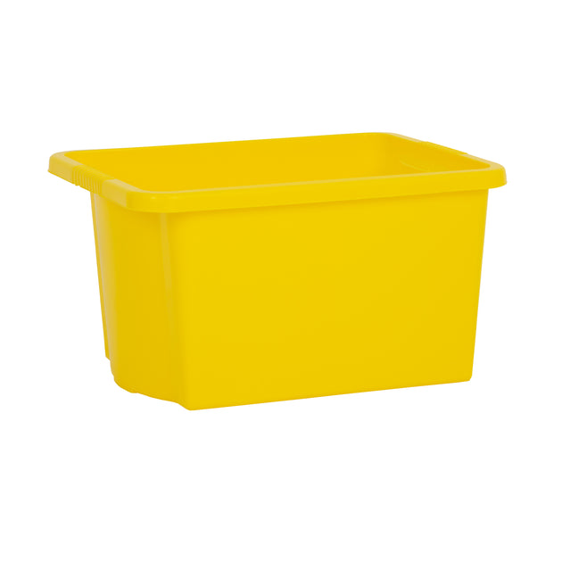 Wham Stack & Store 30L Plastic Storage Box Primary Yellow