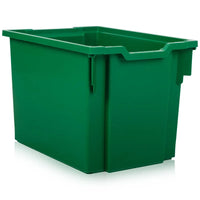Pack of 5 - Gratnells Jumbo Stack and Store 30 Litre Plastic Storage Boxes Primary Green