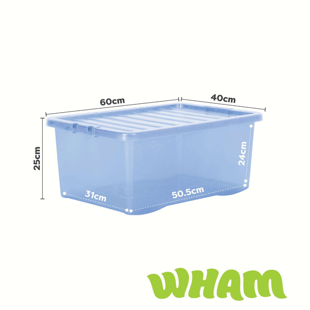 Wham Crystal Sparkle 45L Storage Box with Detachable Ribbed Lid