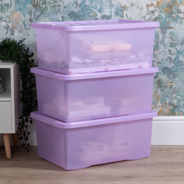 Wham Crystal Sparkle 45L Storage Box with Detachable Ribbed Lid