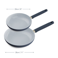 Prestige Ceramic 20cm & 28cm Non-Stick Frying Pan Twin Pack French Navy