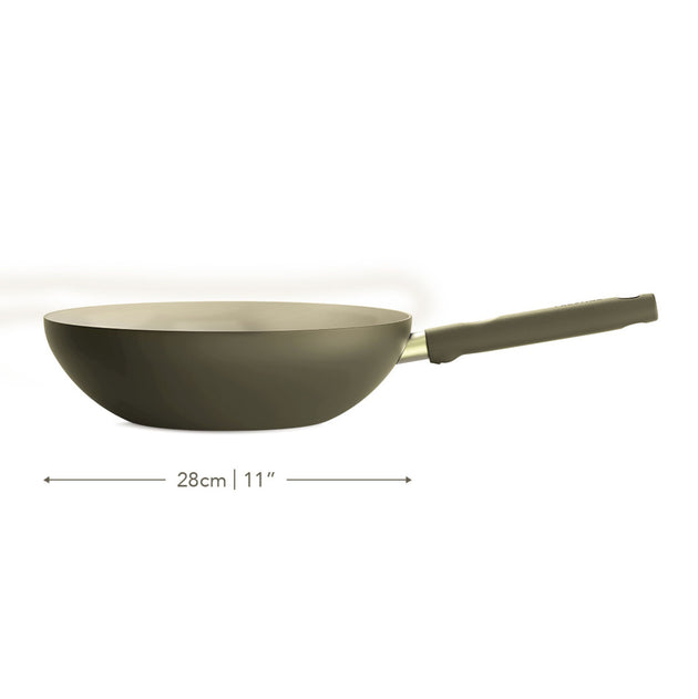 Prestige Ceramic 28cm Non-Stick Wok Urban Olive