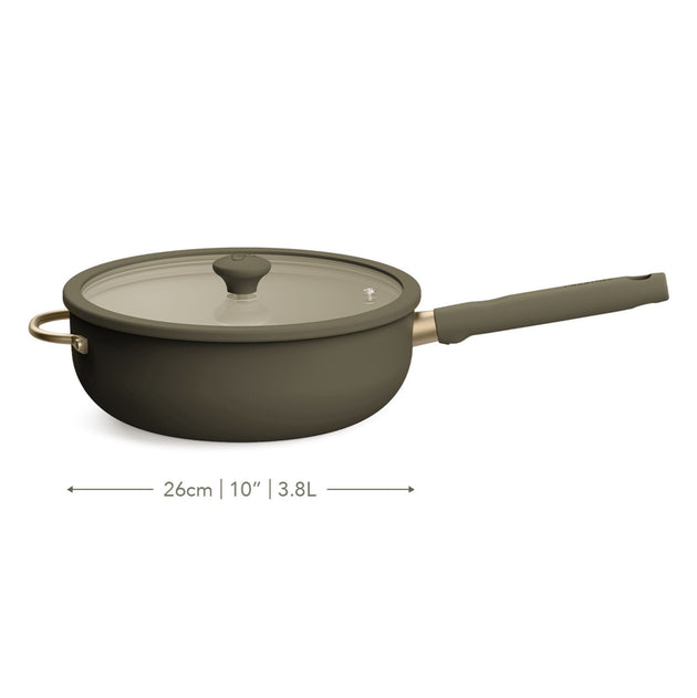Prestige Ceramic 26cm (4.2L) Non-Stick Multipan with Lid Urban Olive