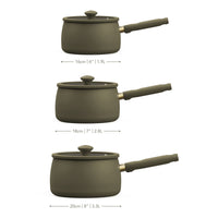 Prestige Ceramic 3 Piece Non-Stick Saucepan Set Urban Olive